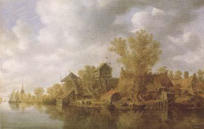 Jan van Goyen River Landscape (mk08) oil painting picture